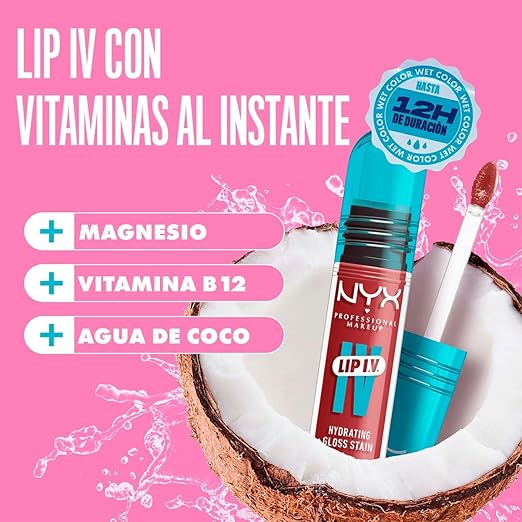 Tinta de labios hidratante con alto pigmento - NYX Professional Makeup LIP IV Gloss Sérum Hidratante